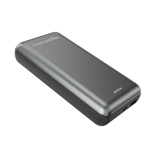 Amazon Basics 20000 mAh Power Bank | 22.5W Fast Charging | Dual Output & Input | Charge 3 Devices Simultaneously | for Smartphones, TWS Earbuds, Speakers, Tablets (Metallic Grey) - Image 10