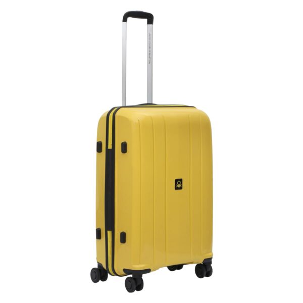 United Colors Of Benetton Wayfarer Unisex Hard Luggage - Yellow, TSA Lock 67 CM Medium Trolley Bag - Image 3