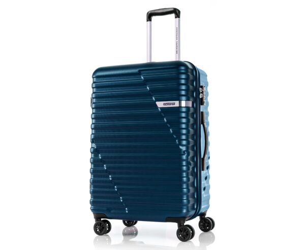 American Tourister Sky Bridge TSA Medium Size Hard-Sided Checkin Luggage Trolley 68 cm Navy - Image 2