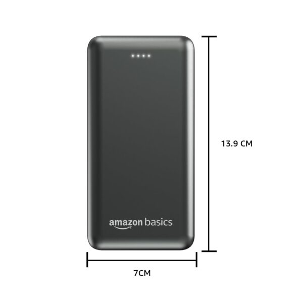Amazon Basics 20000 mAh Power Bank | 22.5W Fast Charging | Dual Output & Input | Charge 3 Devices Simultaneously | for Smartphones, TWS Earbuds, Speakers, Tablets (Metallic Grey) - Image 7