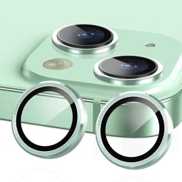 Camera Lens Protector for iPhone 15 6.1"& iPhone 15 Plus 6.7", Tempered Glass Camera Lens Protector Tempered Glass Lens Ring Cover Fit for iPhone 15/iPhone 15 Plus (Green) - Image 2