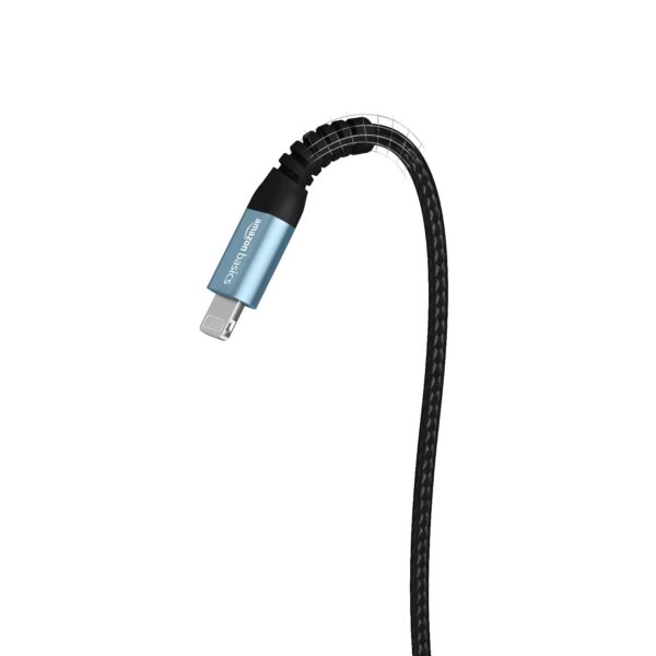 amazon basics Usb C To Lightning Aluminum With Nylon Braided Mfi Certified Charging Cable (Grey, 1.2 Meter), Black - Image 6