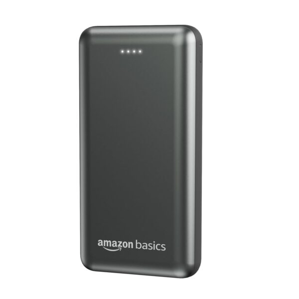 Amazon Basics 20000 mAh Power Bank | 22.5W Fast Charging | Dual Output & Input | Charge 3 Devices Simultaneously | for Smartphones, TWS Earbuds, Speakers, Tablets (Metallic Grey) - Image 9