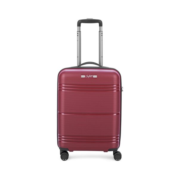 Skybags Paratrip Cabin Hard Luggage (55 cm) | Polypropylene Luggage Trolley with 8 Wheels and Anti Theft Zipper | Maroon | Unisex - Image 2