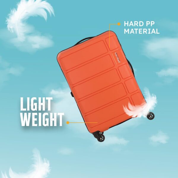 Kamiliant by American Tourister Harrier 2 Pc Set - 55 cms & 68 cms Small & Medium Polypropylene Hard Sided 4 Wheels Spinner Luggage/Suitcase/Trolley Bag (Carrot) - Image 7