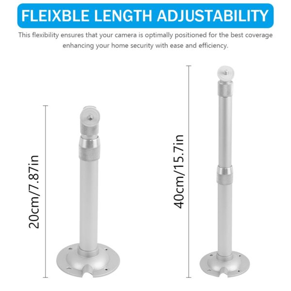 ZORBES® Security Camera Mount Bracelet, 7.8-15.7 Inches Telescopic Wall Mount, Aluminum Alloy Dome Camera Mount Universal Camera Wall Mounting Bracket for CCTV Security Camera/IP Camera - Image 4