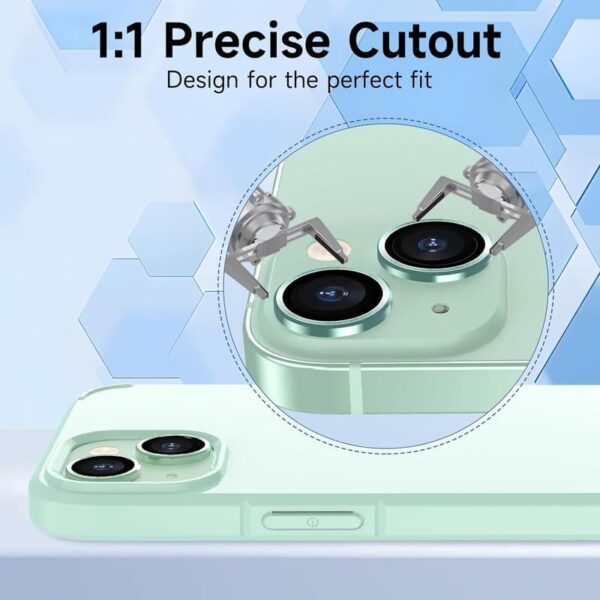 Camera Lens Protector for iPhone 15 6.1"& iPhone 15 Plus 6.7", Tempered Glass Camera Lens Protector Tempered Glass Lens Ring Cover Fit for iPhone 15/iPhone 15 Plus (Green) - Image 5