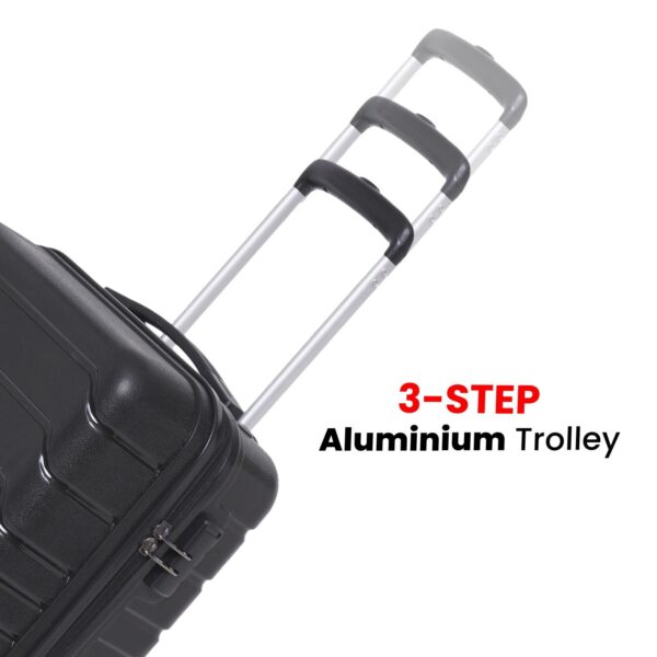 Swiss Military Rhombus Black 55 Cms Small Cabin Polycarbonate Hardshell Sided 8-360 Degree Rotatable Wheels Luggage/Suitcase - Image 6