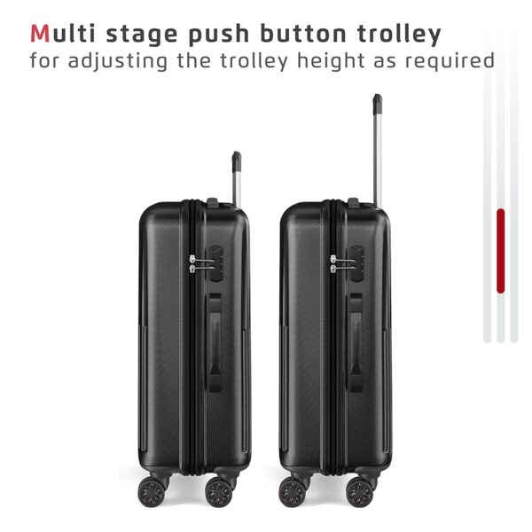 Safari Astra 8 Wheels 66 Cms Medium Check-In Trolley Bag Hard Case Polycarbonate 360 Degree Wheeling System Luggage, Trolley Bags For Travel, Speed_Wheel Suitcase For Travel, Black - Image 9