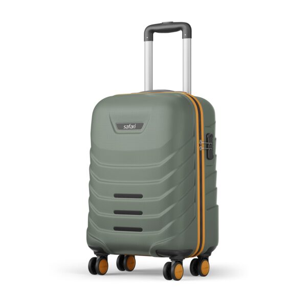 Safari Crescent 8 Wheels 56cm Small Cabin Trolley Bag Hard Case Polycarbonate 360 Degree Wheeling System Luggage, Travel Bag, Suitcase for Travel, Trolley Bags for Travel, Thyme Green - Image 2