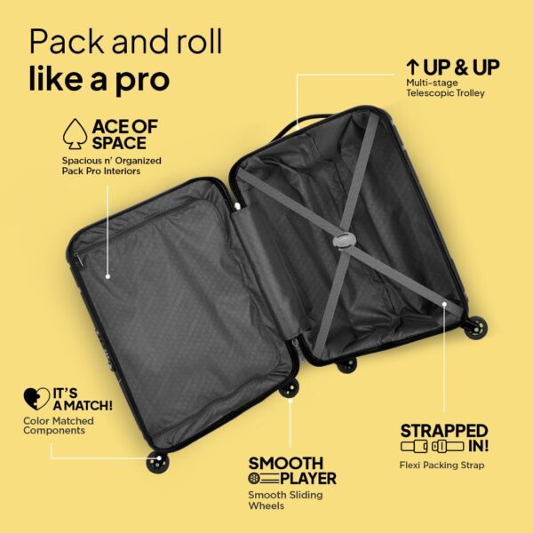 American Tourister Ivy Polypropylene 68 cms Black Hardsided Check-in Luggage (FO1 (0) 09 002) with TSA Lock - Image 5