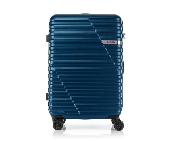 American Tourister Sky Bridge TSA Medium Size Hard-Sided Checkin Luggage Trolley 68 cm Navy - Image 3