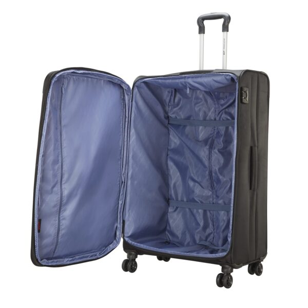 VIP Polyester Solid Pattern Knight 8W Exp Trolley Bag (H) 75 With Spinner Wheels Black Soft (Black, Large) - Image 5