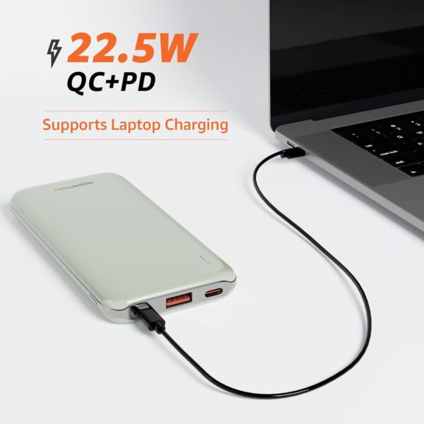 Amazon Basics 10000 mAh 22.5W Ultra Fast Charging Power Bank | Type C Power Delivery (Input & Output) | Quick Charge | Two-Way Fast Charging (Lime) - Image 4