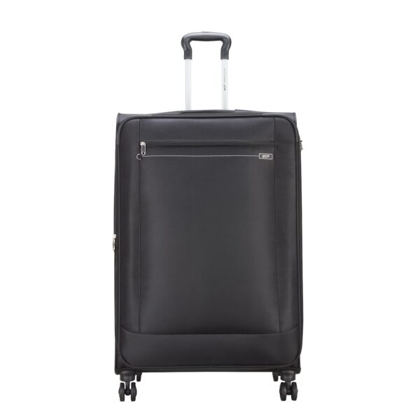 VIP Polyester Solid Pattern Knight 8W Exp Trolley Bag (H) 75 With Spinner Wheels Black Soft (Black, Large) - Image 2