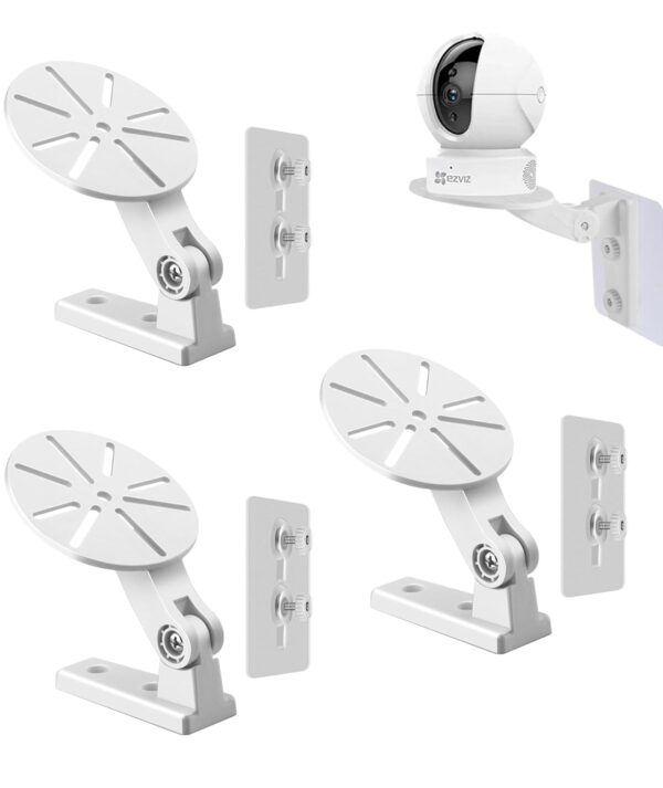 IN-IMAGINE 3 Pcs CCTV Camera Stand, No Drill Wall Shelves, Easy to Use Wall Mount Stand Suitable for Indoor and Outdoor Use Suitable for Most Devices - Image 2