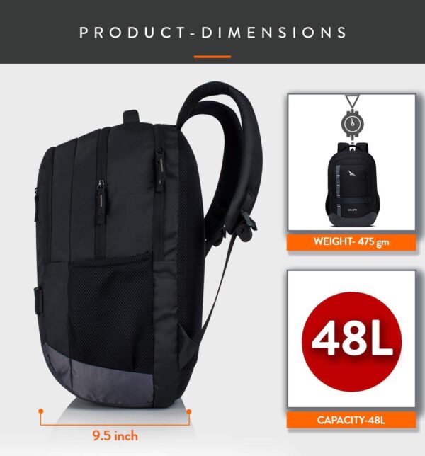 Lunar's Bingo - 48 L Laptop Bag | School bag for boys | Laptop bag 15.6 inch | Water Resistant Laptop Backpack | College bag | Office backpack for men | Travel backpack with 1 Year Warranty - Image 6