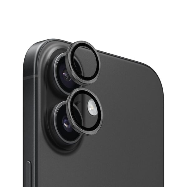Amazon Brand - Solimo Tempered Glass Camera Lens Protector for iPhone 16 (Black) - Image 3