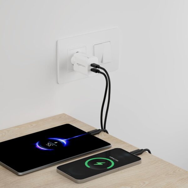 Amazon Basics 40W PD Dual Port Fast Charger | Dual USB-C Ports (20W Each) | Speed Technology | Compact Design | Compatible with iPhone - Image 4