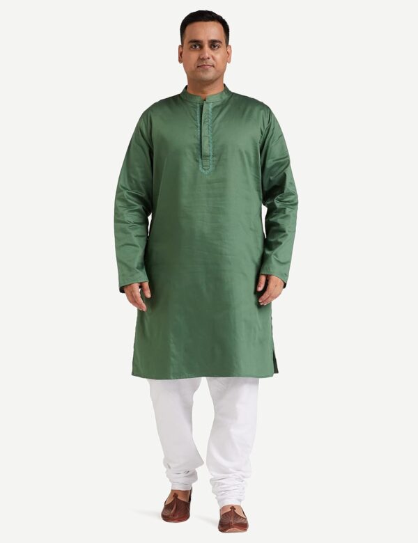 Amazon Brand - Symbol Men's Cotton Solid Festive Embellished Long Kurta (Regular Fit) - Image 9