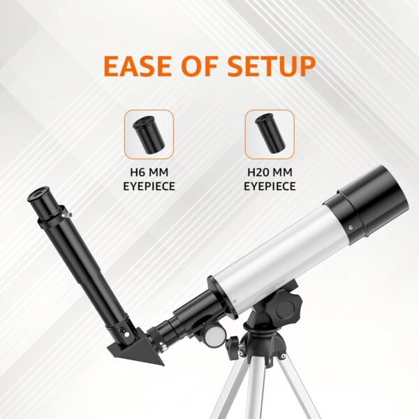 Amazon Basics | 90X Zoom HD Focus Astronomical Telescope Refractor | with Mobile Stand and Portable Tripod Stand | High Power Telescope Gift for Kids | Explore Moon, Planets, Stargazing - Image 5