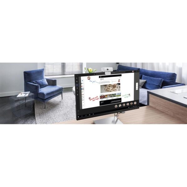 Lenovo 300 FHD Webcam with Full Stereo Dual Built-in mics | FHD 1080P 2.1 Megapixel CMOS Camera |Ultra-Wide 95° Lens, 4X Digital Zoom | 360 Rotation | Flexible Mount | Cloud Grey - Image 3