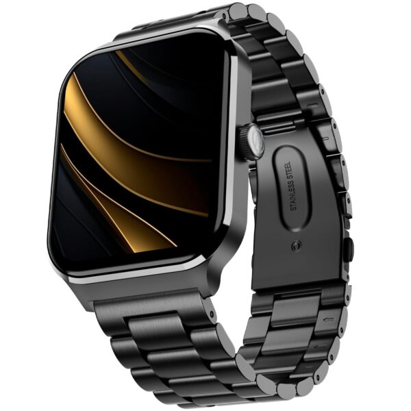 Noise Canvas Smart Watch with 1.96" Vivid Display, Functional Crown, BT Calling, 150+ Watch Faces, AI Voice Assistant, Health Suiteᵀᴹ, 100+ Sports Modes, IP67, Upto 7 Days Battery (Elite Black) - Image 2