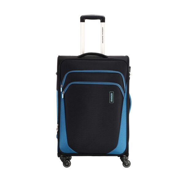 American Tourister Trolley Bag for Travel|Kansas 80 Cms Polyester Softsided Large Check-in Luggage Bag|Speed_Wheel Suitcase for Travel|Trolley Bag for Travelling, Black - Image 2