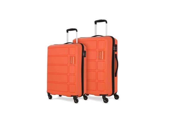 Kamiliant by American Tourister Harrier 2 Pc Set - 55 cms & 68 cms Small & Medium Polypropylene Hard Sided 4 Wheels Spinner Luggage/Suitcase/Trolley Bag (Carrot) - Image 2