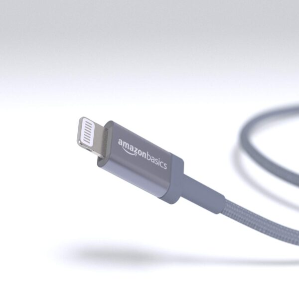 AmazonBasics MFI certified 1.8M USB C to lightning aluminum with nylon braided charging cable (Grey) - Image 5