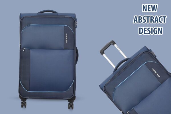 American Tourister Kamiliant (3 Pieces Set)-Polyester Small 56 Cm, Medium 68 Cm & Large 79 Cm Spinner Softsided 4 Wheels Luggage Trolley (Blue) - Image 10