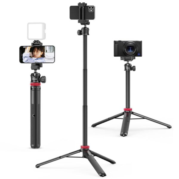 ULANZI MT-44 Extendable Phone Tripod, 44" Selfie Stick Phone Tripod Stand with 2 in 1 Phone Clip, 360� Ball Head Camera Tripod for iPhone Sony Canon GoPro, Lightweight for Travel - Image 2