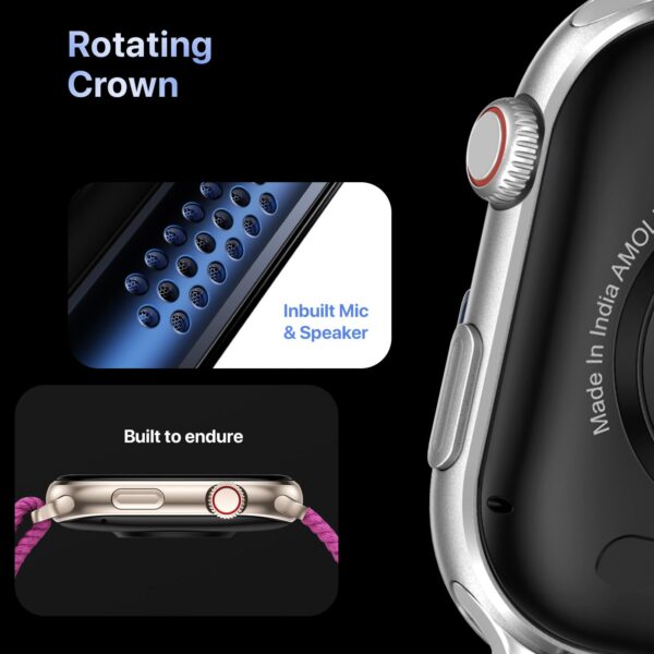 Fire-Boltt Brillia Pro Smart Watch with 51.3mm (2.02 inch) AMOLED Display, Bluetooth Calling, SpO2, Heart Rate Monitoring, 120+ Sports Modes, IP67 Waterproof, Long Battery Life (Black Wave) - Image 10