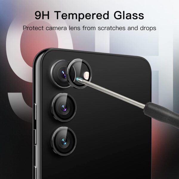 fabe kee Camera Lens Screen Protector For Samsung Galaxy S24 Alloy Matelic Anti Scratch Camera Ring (Black) - Image 3