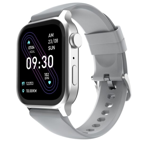 Fire-Boltt Rise Smart Watch, 1.85" HD Display, Metal Body with Bluetooth Calling, Rotating Crown, AI Voice Assistant, 120 Sports Modes, Neon UI, SpO2 & Heart Rate Monitoring (Rise, Grey) - Image 2