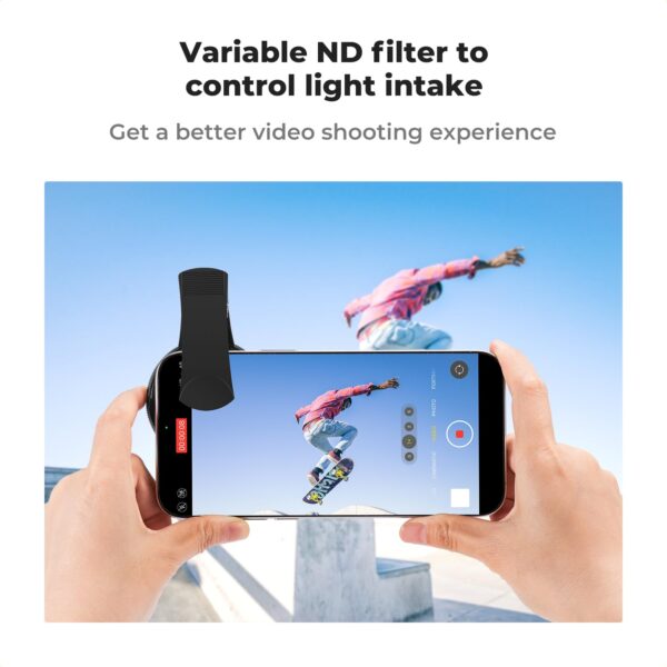 K&F Concept 52mm Clip-on ND2-400 Phone Camera Lens Filter Kit, Adjustable Neutral Density Filter Compatible with iPhone 15 14 13 12 11 - Image 5