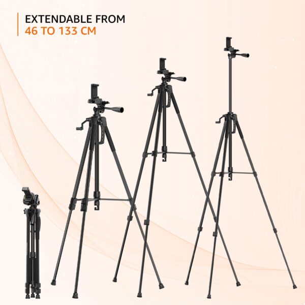Amazon Basics 67 Inch (170CM) Tripod for DSLR, Camera | Operating Height: 5.57 Feet| Maximum Load Capacity up to 5kg | Portable Lightweight Aluminum Tripod 360 Degree Ball Head | Carry Bag (Black) - Image 7