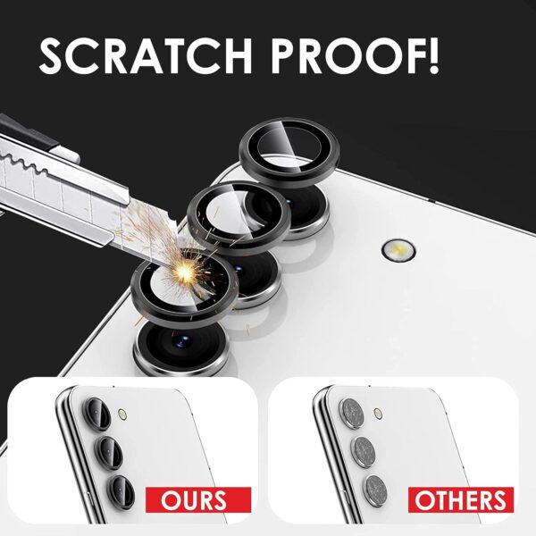 fabe kee Camera Lens Screen Protector For Samsung Galaxy S24 Alloy Matelic Anti Scratch Camera Ring (Black) - Image 5