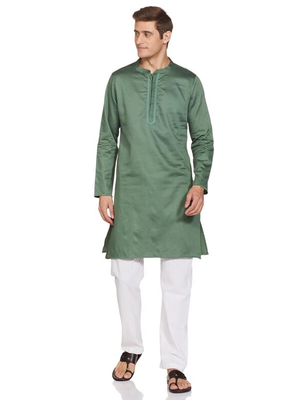 Amazon Brand - Symbol Men's Cotton Solid Festive Embellished Long Kurta (Regular Fit) - Image 10