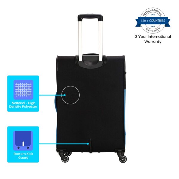 American Tourister Trolley Bag for Travel|Kansas 80 Cms Polyester Softsided Large Check-in Luggage Bag|Speed_Wheel Suitcase for Travel|Trolley Bag for Travelling, Black - Image 6