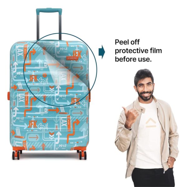 uppercase JFK (Large) 76cm | Hardsided Check-in Trolley Bag for Travel Luggage | 8 Wheel Trolley Bag |Suitcase for Men & Women |2000 Days Warranty (Teal Blue) - Image 8
