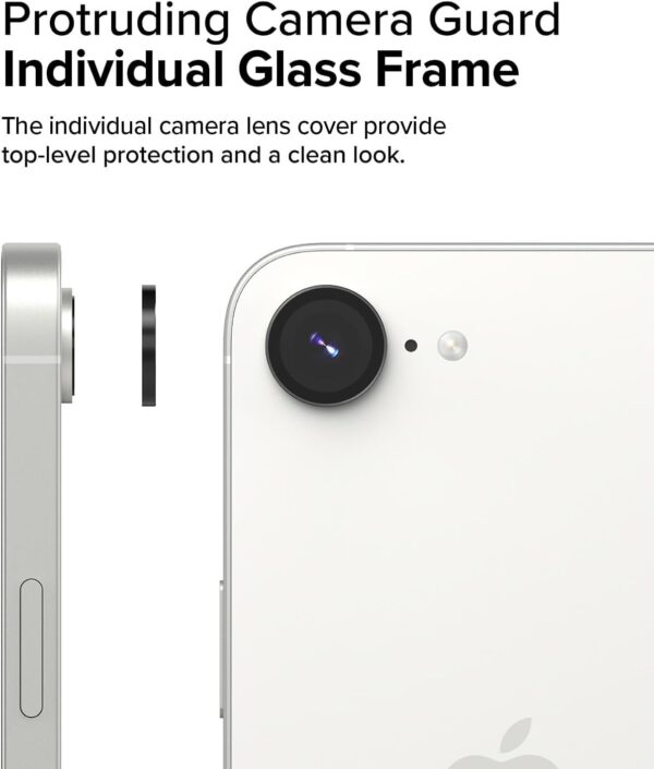 DABEN EvoRingz Tempered Glass Camera Lens Protector Guard for iPhone 16e, iPhone 14 Plus, iPhone 14 (Black) - (1 Pack) - Image 4
