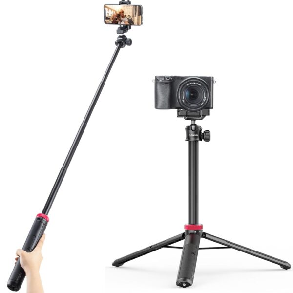 ULANZI MT-44 Extendable Phone Tripod, 44" Selfie Stick Phone Tripod Stand with 2 in 1 Phone Clip, 360� Ball Head Camera Tripod for iPhone Sony Canon GoPro, Lightweight for Travel - Image 8