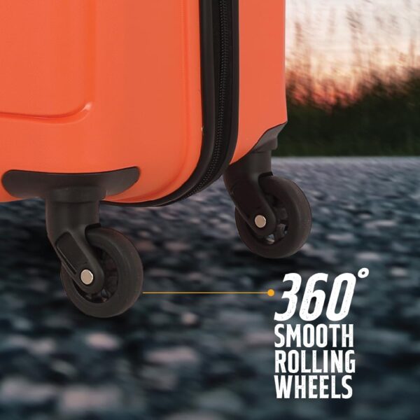 Kamiliant by American Tourister Harrier 2 Pc Set - 55 cms & 68 cms Small & Medium Polypropylene Hard Sided 4 Wheels Spinner Luggage/Suitcase/Trolley Bag (Carrot) - Image 8