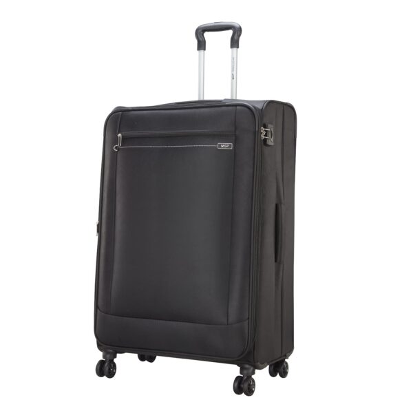 VIP Polyester Solid Pattern Knight 8W Exp Trolley Bag (H) 75 With Spinner Wheels Black Soft (Black, Large) - Image 7