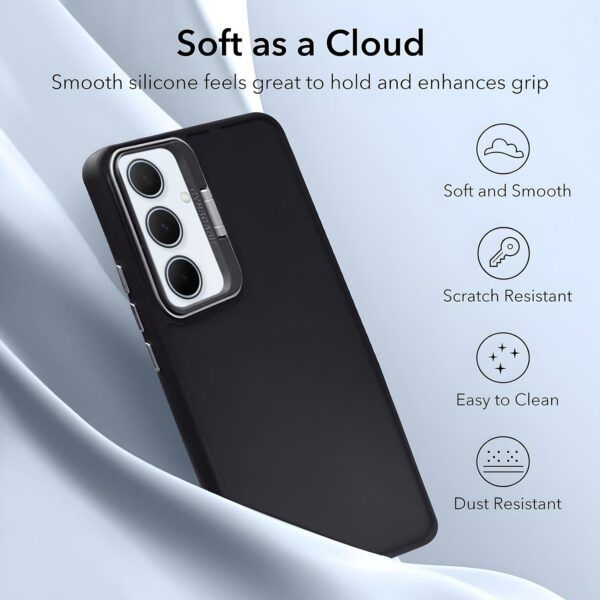 A rtistque Silicone Back Cover Case for Samsung Galaxy M15 / F15 / M15 5G Prime Edition with Camera Stand | Shockproof TPU | Stylish Protective Design | Samsung M15 / F15 Back Cover - Black - Image 5