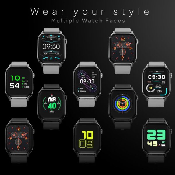 Fire-Boltt Rise Smart Watch, 1.85" HD Display, Metal Body with Bluetooth Calling, Rotating Crown, AI Voice Assistant, 120 Sports Modes, Neon UI, SpO2 & Heart Rate Monitoring (Rise, Grey) - Image 8
