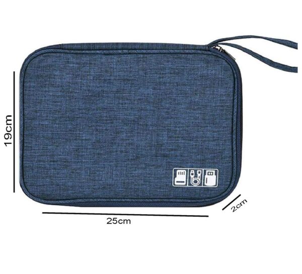 Seagull flight of fashion Nylon Single Layer Electronic Gadget Organizer Case, Tech Kit Accessories Organizer Bag - 25 X 19 X 2 Cm - Navy Blue - Model 1 - Image 3