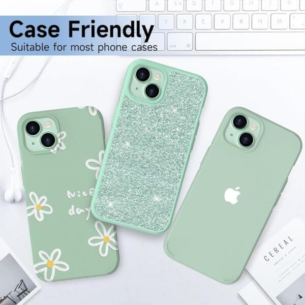 Camera Lens Protector for iPhone 15 6.1"& iPhone 15 Plus 6.7", Tempered Glass Camera Lens Protector Tempered Glass Lens Ring Cover Fit for iPhone 15/iPhone 15 Plus (Green) - Image 7