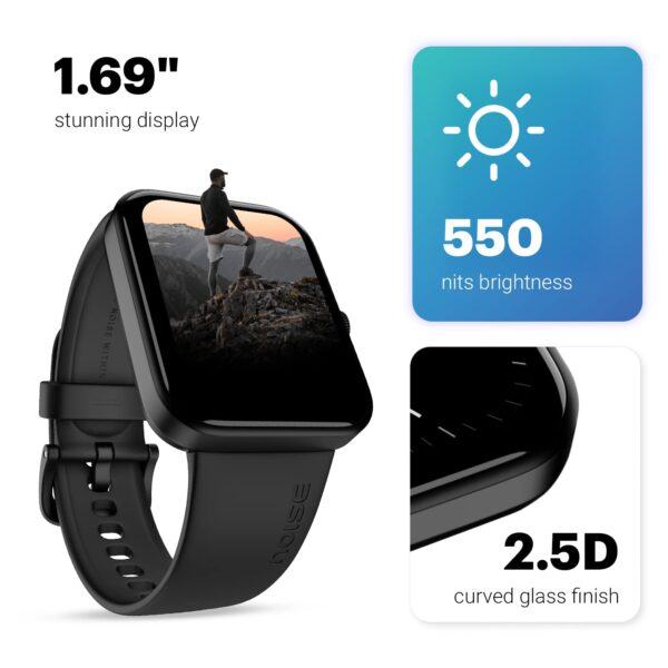 Noise Pulse Go Buzz Smart Watch with Advanced Bluetooth Calling, 1.69" TFT Display, SpO2, 100 Sports Mode with Auto Detection, Upto 7 Days Battery (2 Days with Heavy Calling) - Jet Black - Image 3